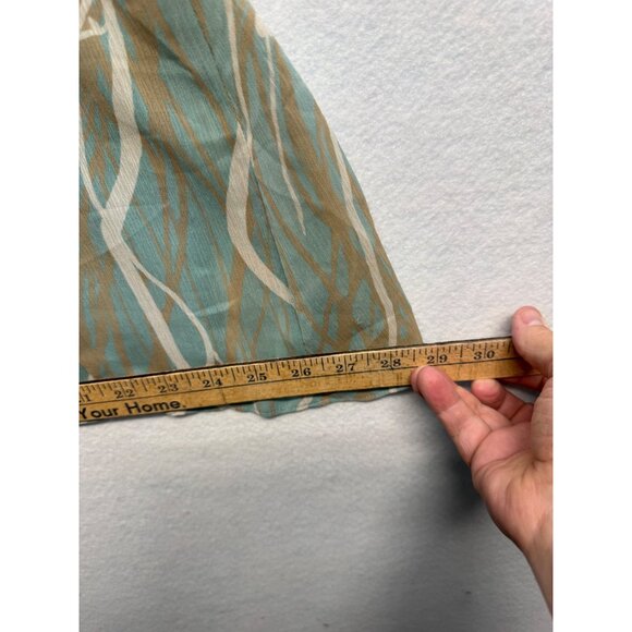 Liz Claiborne Ratio Flowy A-Line Skirt Size 12 Teal & Tan Abstract - Picture 5 of 6